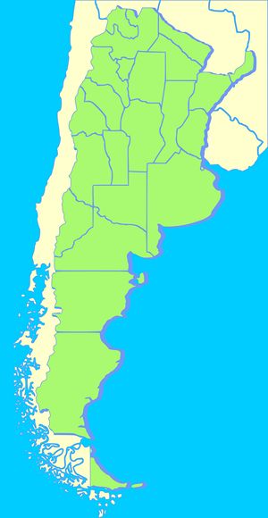 Carte Argentine vierge couleur