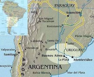 Situer Argentine sur carte du monde