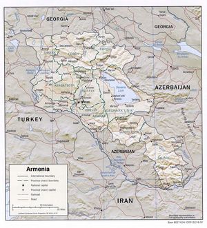 Carte relief Arménie