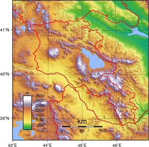 Carte topographique Arménie