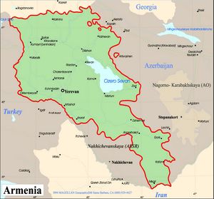 Carte des villes Arménie