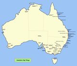Carte Australie vierge noms villes