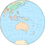 Carte globe dessiné Australie