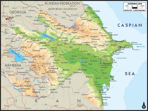 Carte physique Azerbaïdjan