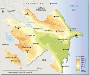 Carte topographique Azerbaïdjan