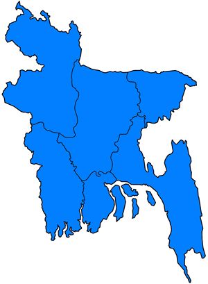 Carte Bangladesh vierge couleur