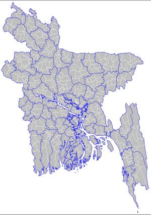 Carte Bangladesh vierge départements
