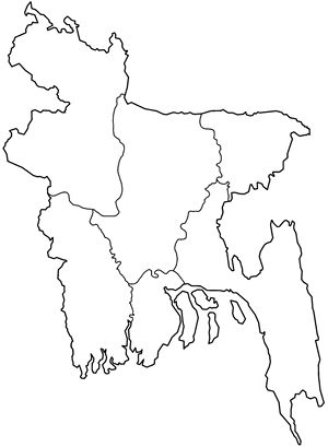 Carte Bangladesh vierge