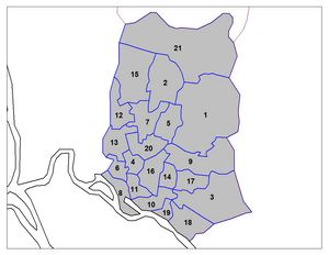 Carte Bangladesh vierge numéros régions