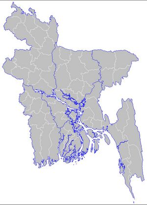 Carte Bangladesh vierge régions