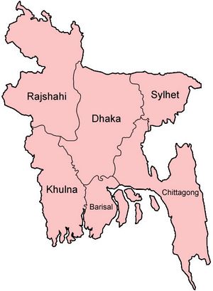 Carte régions Bangladesh couleur