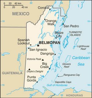 Carte des villes Belize