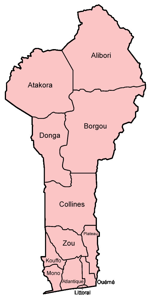 Bénin sur la carte du monde