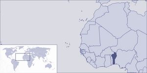 Localiser Bénin sur carte du monde
