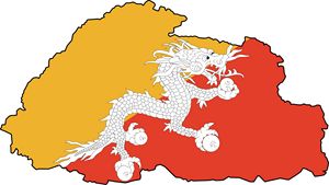 Carte drapeaux Bhoutan