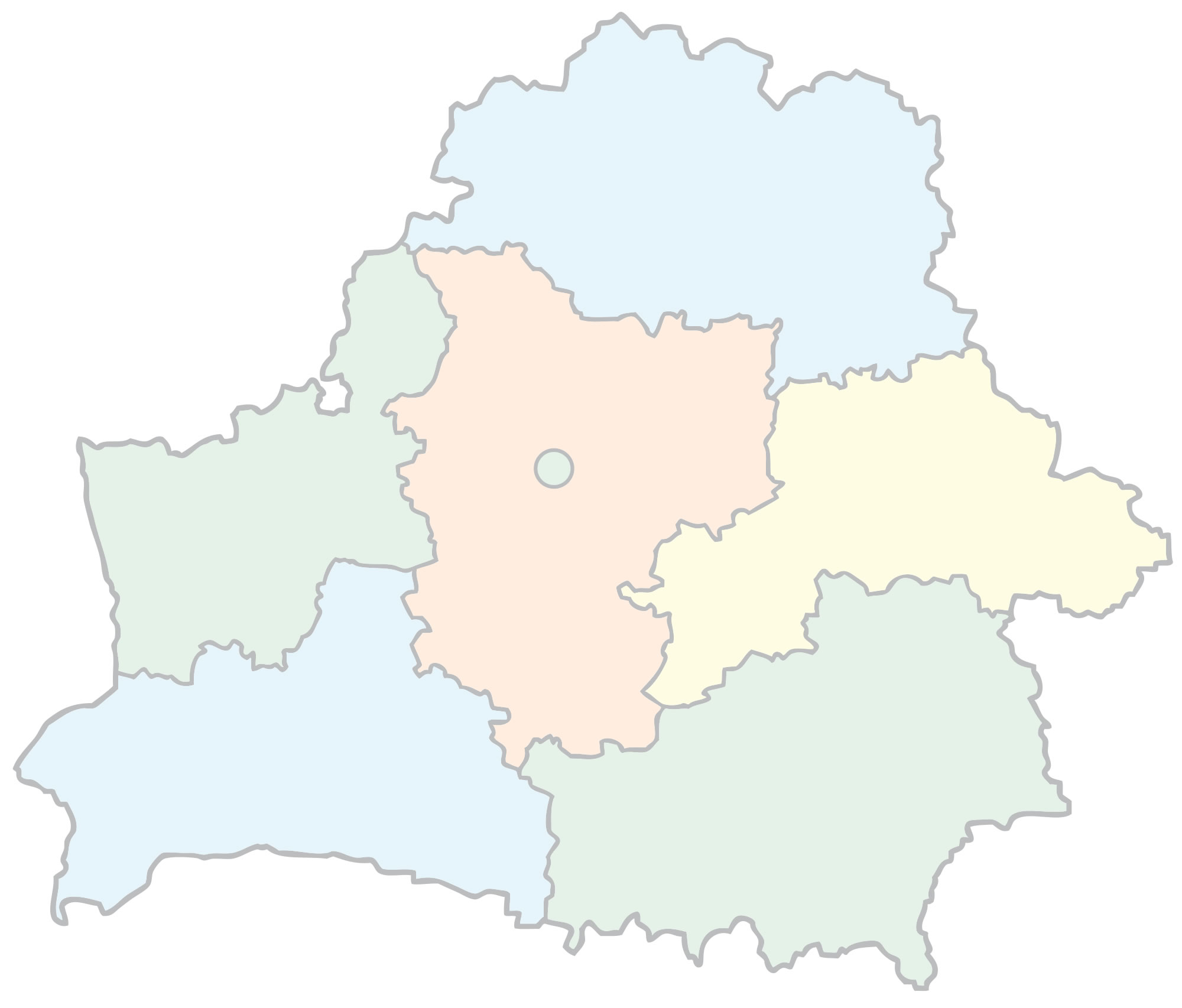 Carte vierge des départements de Biélorussie