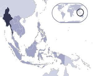 Localiser Birmanie sur carte du monde