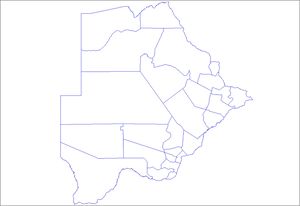 Carte noir et blanc Botswana