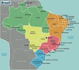Carte Brésil vierge départements