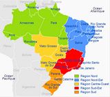 Carte Brésil vierge noms villes