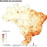 Carte densité population Brésil