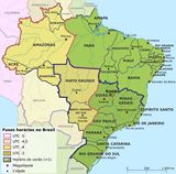 Carte fuseaux horaires Brésil