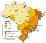 Carte population Brésil
