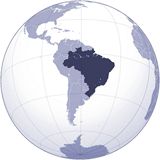 Localiser Brésil sur carte du monde
