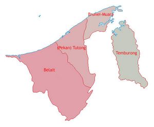 Carte Brunei vierge régions
