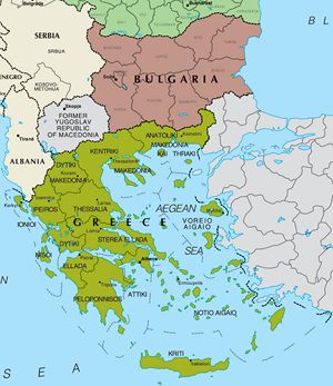 Carte frontières Bulgarie