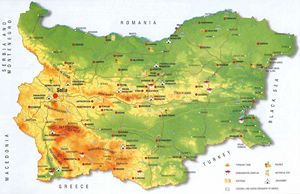 Carte géographique Bulgarie