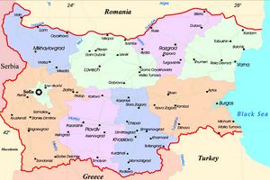 Carte régions Bulgarie
