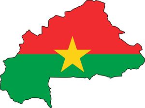 Carte drapeaux Burkina Faso