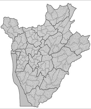 Carte Burundi vierge départements