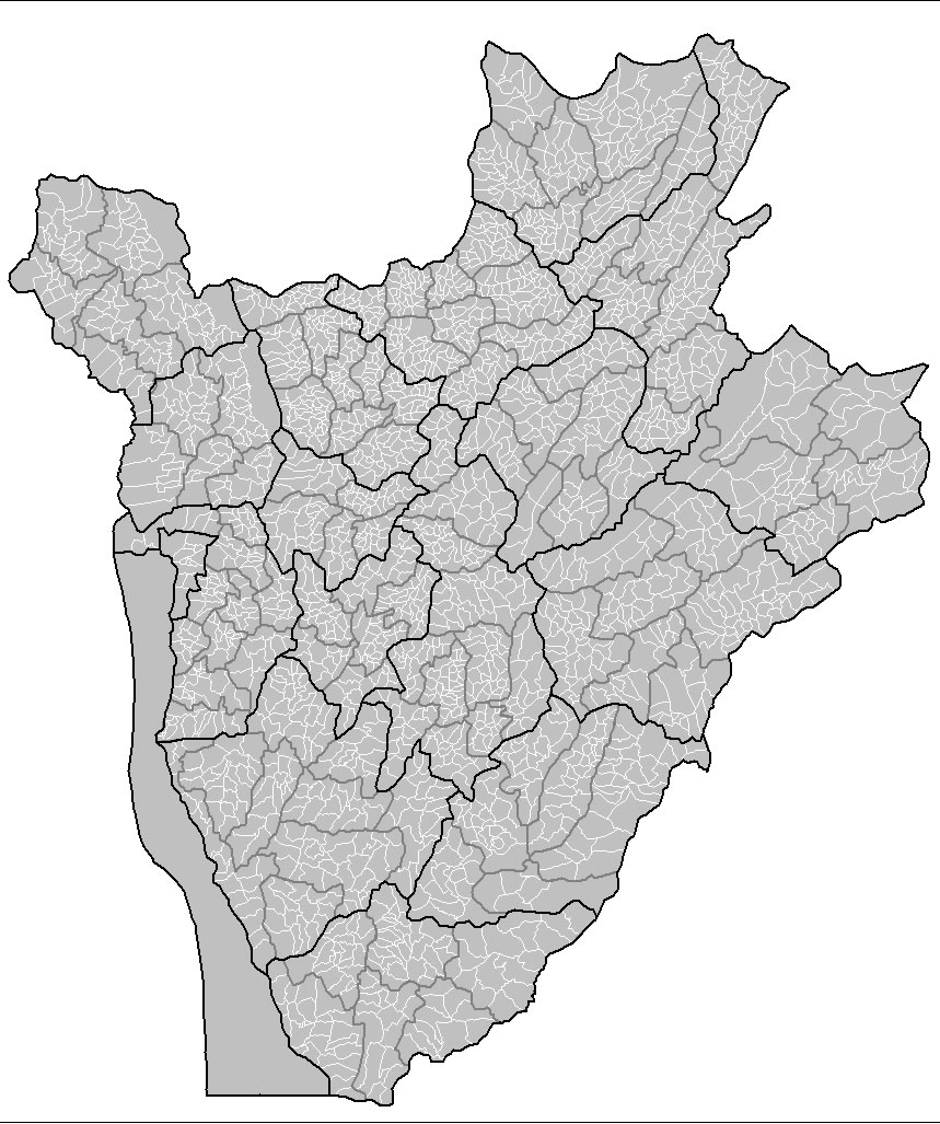 Carte vierge des départements de Burundi