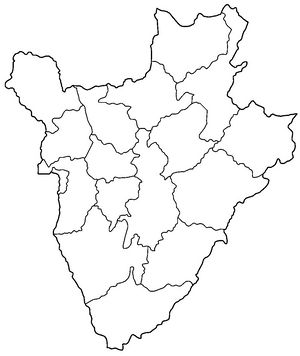 Carte Burundi vierge régions