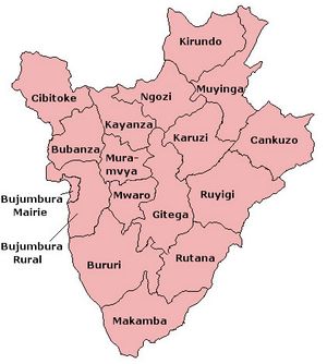 Carte régions Burundi