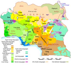 Carte des langues Cameroun