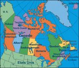 Carte régions Canada couleur