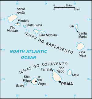 Carte grande villes Cap-Vert
