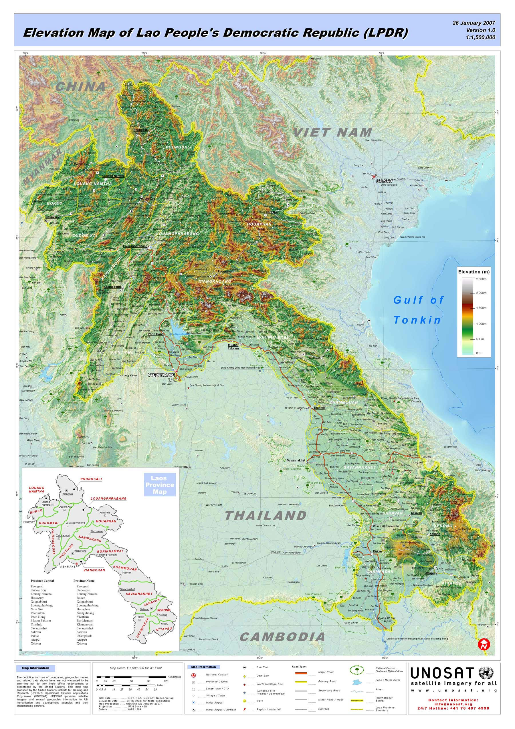Carte géographique Laos