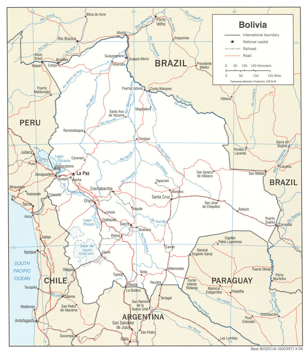 Carte politique Bolivie