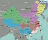 Carte régions Chine couleur