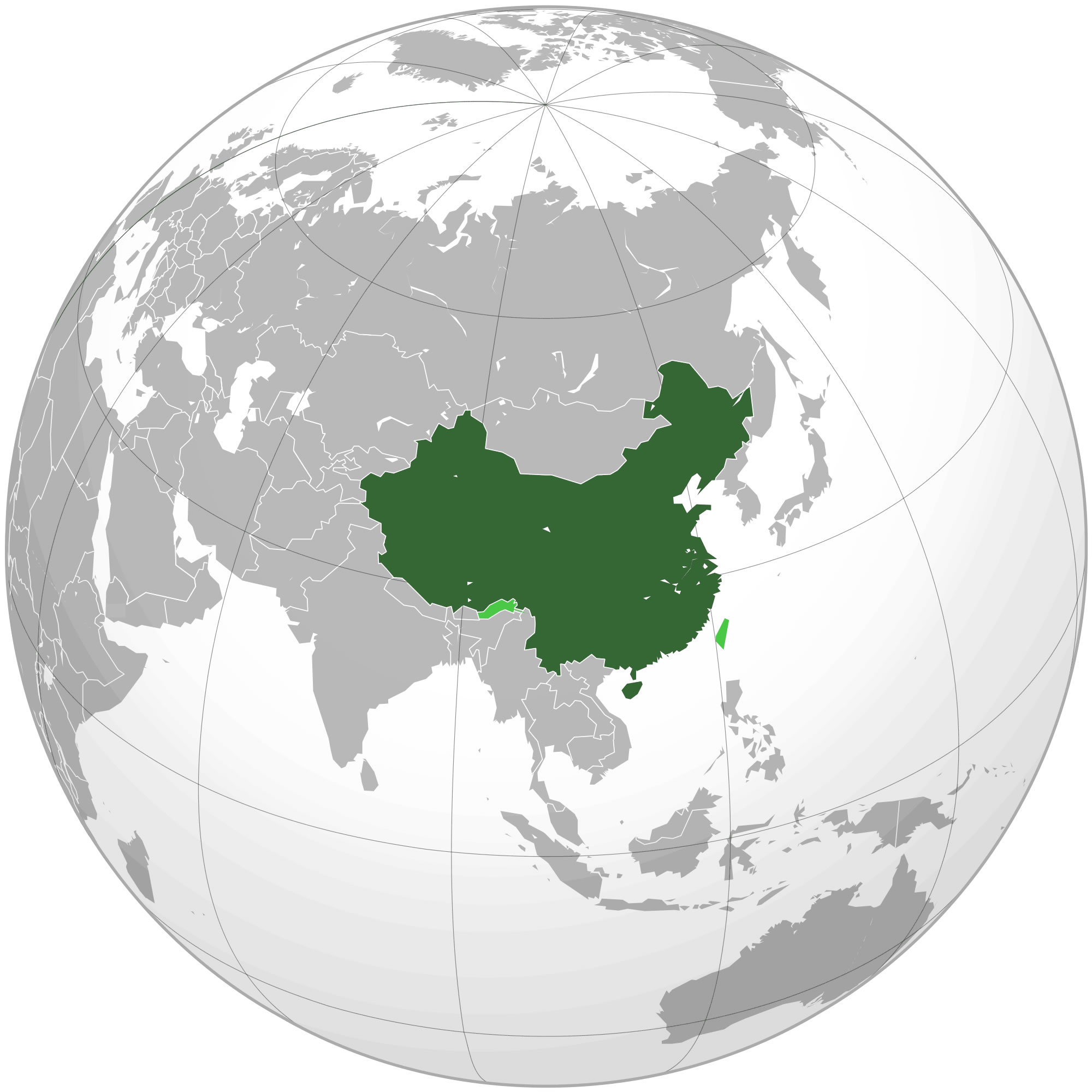 carte du monde chine