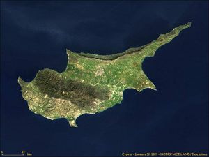 Carte satellite Chypre