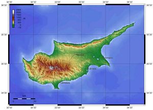Carte topographique Chypre