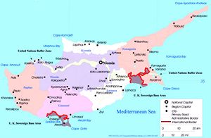 Carte des villes Chypre