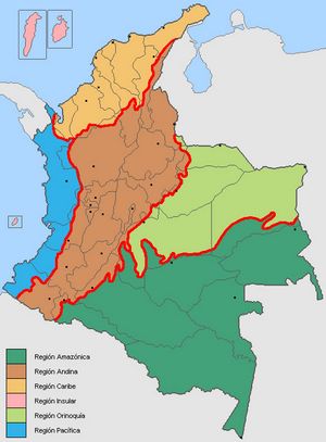 Carte départements Colombie