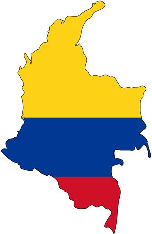 Carte drapeaux Colombie