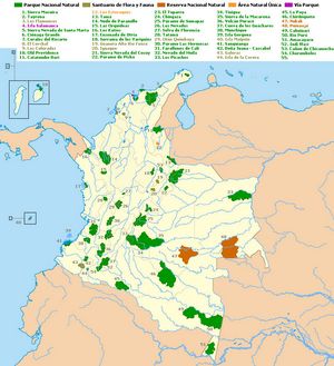 Carte végétation Colombie